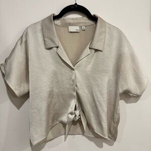 Women's Beige Button-Up Top